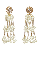 Pearl Pendant Drop Earrings - Dress In Beauty
