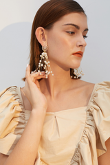 Pearl Pendant Drop Earrings - Dress In Beauty
