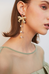 Bow Shape Drop Earrings - Dress In Beauty