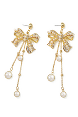 Bow Shape Drop Earrings - Dress In Beauty