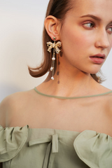 Bow Shape Drop Earrings - Dress In Beauty