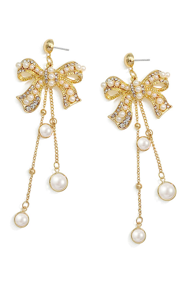 Bow Shape Drop Earrings - Dress In Beauty