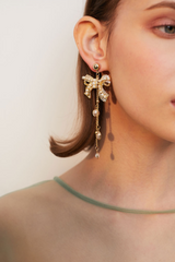 Bow Shape Drop Earrings - Dress In Beauty