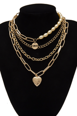 Gothic Layered Baroque Pearl Chunky Chain Necklace - Dress In Beauty