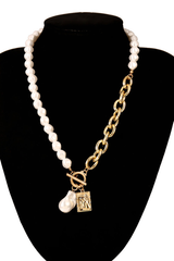 Gothic Baroque Pearl Angel Pendant Choker Necklace - Dress In Beauty