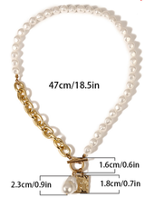 Gothic Baroque Pearl Angel Pendant Choker Necklace - Dress In Beauty