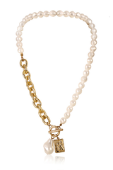 Gothic Baroque Pearl Angel Pendant Choker Necklace - Dress In Beauty