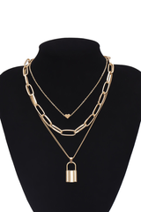 Lock Pendant Link Chain Necklace - Dress In Beauty