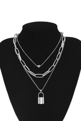 Lock Pendant Link Chain Necklace - Dress In Beauty