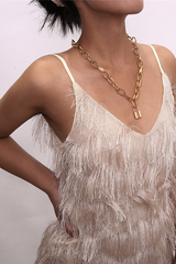 Lock Pendant Link Chain Necklace - Dress In Beauty