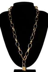 Lock Pendant Link Chain Necklace - Dress In Beauty
