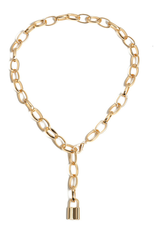 Lock Pendant Link Chain Necklace - Dress In Beauty