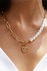 Gothic Baroque Pearl Angel Pendant Choker Necklace - Dress In Beauty