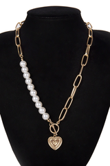 Gothic Baroque Pearl Angel Pendant Choker Necklace - Dress In Beauty