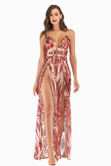 Sequins Party Elegant Maxi Sheath Dress - Dress In Beauty