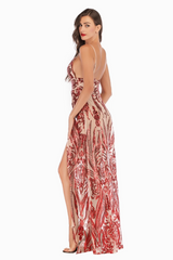 Sequins Party Elegant Maxi Sheath Dress - Dress In Beauty