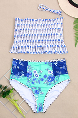 Floral Printed High Waisted Bikini Set - Dress In Beauty