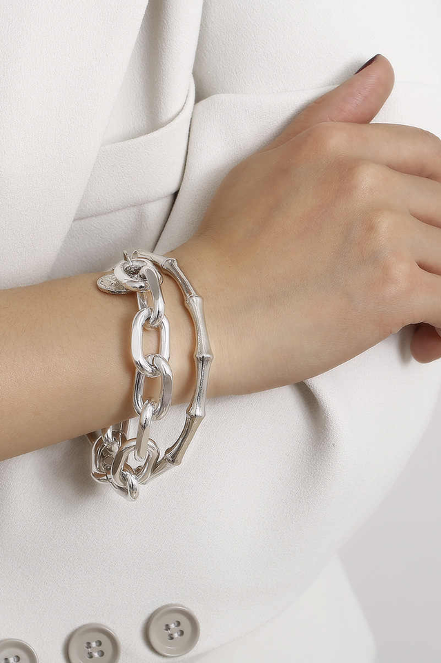 2/Pcs Set Punk Bangle Bracelet - Dress In Beauty