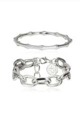 2/Pcs Set Punk Bangle Bracelet - Dress In Beauty