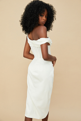 Asymmetric Drape Midi Corset Dress - Dress In Beauty
