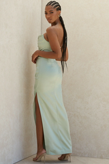Satin Strapless Corset Maxi Dress - Dress In Beauty