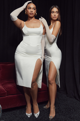 Satin Pleated Corset Midi Dress - Dress In Beauty