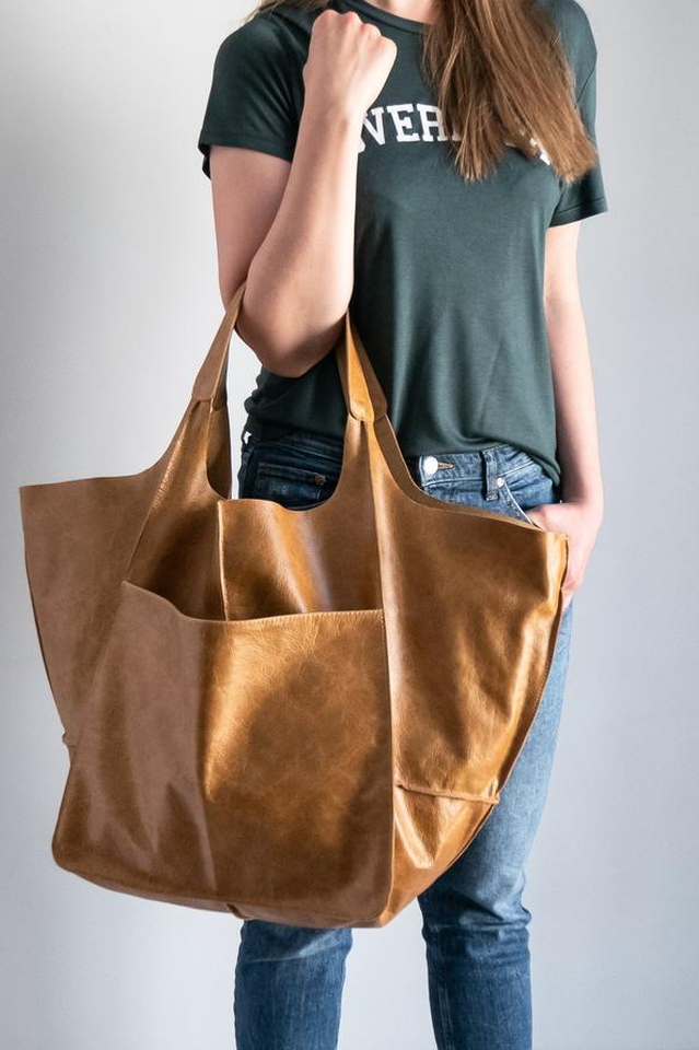 Large Leather Shopping Bag | Dress In Beauty