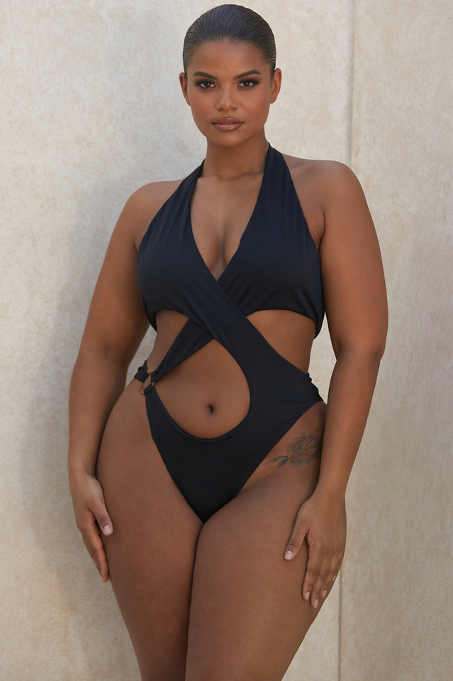 Crossover Halter One Piece Swimsuit | Dress In Beauty