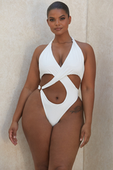 Crossover Halter One Piece Swimsuit | Dress In Beauty