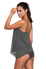 Solid Color Lace Tankini Set | Dress In Beauty