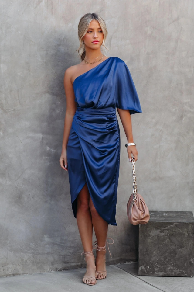 Kelly Satin Irregular Evening Dress | Dress In Beauty