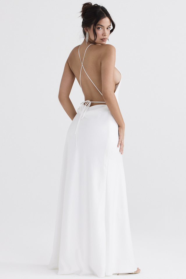 White Thigh Slit Maxi Dress | Dress In Beauty