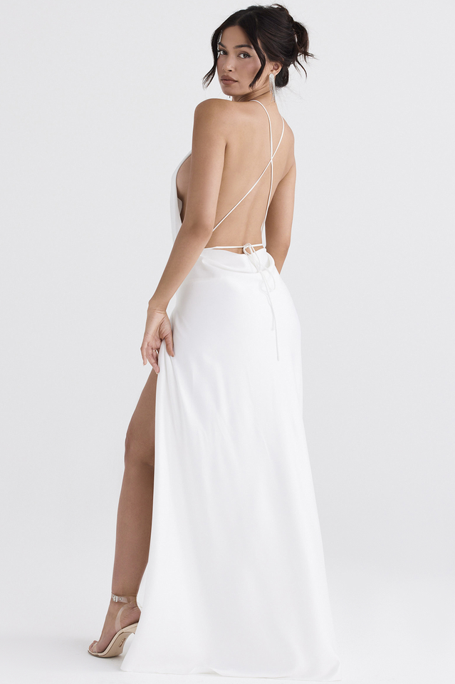 White Thigh Slit Maxi Dress | Dress In Beauty
