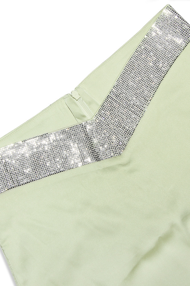 Uriel Mint Crop Top+Uriah Crystal Pencil Skirt | Dress In Beauty