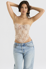 Cream Paisley Lace Top | Dress In Beauty