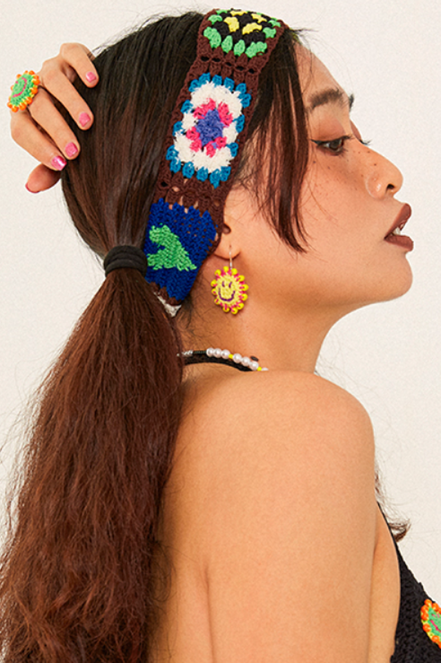 Handmade Smile Pattern Knit Headband | Dress In Beauty