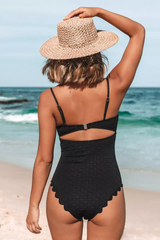 Knotted Scalloped One Piece Swimsuit | Dress In Beauty