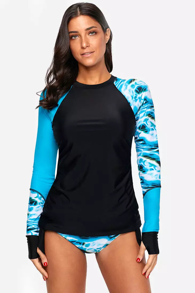 Vansa Printed Long Sleeve Swimsuit Set | Dress In Beauty