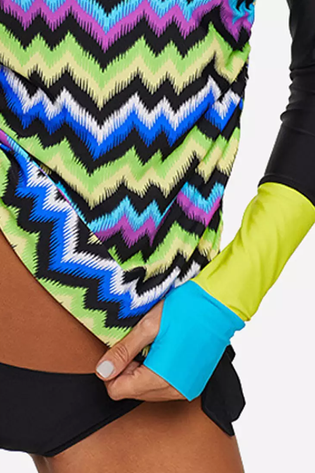 ZNYUNE Girls 2PCS Leaves Printed Swimwear Set – Long Sleeve UPF 50+ Bathing Suit