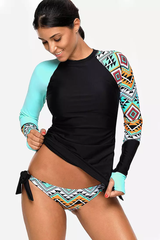 Vansa Printed Long Sleeve Swimsuit Set | Dress In Beauty