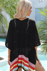 Rainbow Stripe Openwork Slit Cover Up | Dress In Beauty