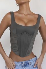 Gray Lace Back Corset | Dress In Beauty