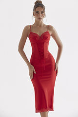 Salma Satin Slip Midi Dress | Dress In Beauty