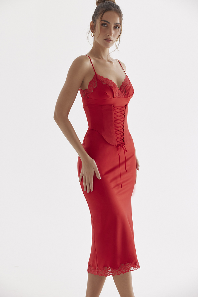 Salma Satin Slip Midi Dress | Dress In Beauty