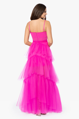 Jasmine Long Spaghetti Strap Mesh Corset Gown | Dress In Beauty