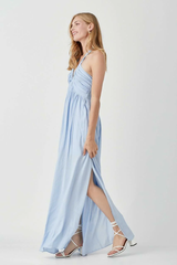 Olivia Misty Blue Halter Maxi Dress | Dress In Beauty