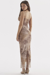 Cream Floral Print Maxi Dress | Dress In Beauty