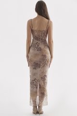 Cream Floral Print Maxi Dress | Dress In Beauty