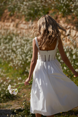 White Lace Trim Midi Dress | Dress In Beauty