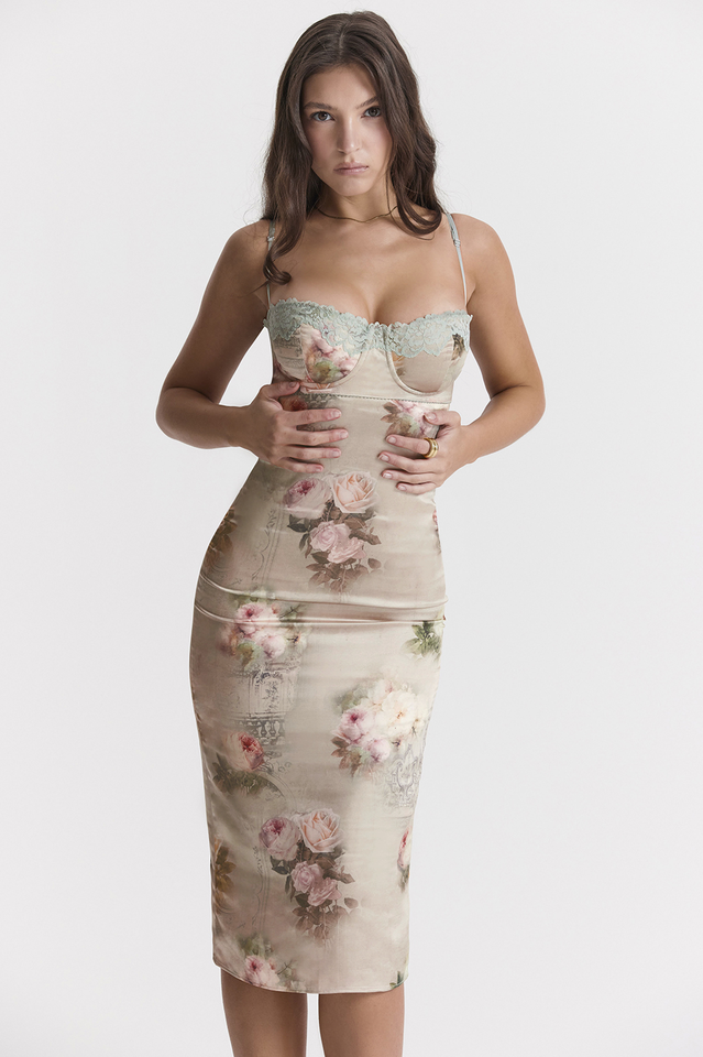 Venus Vintage Floral Midi Dress Dress In Beauty